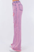 Load image into Gallery viewer, Vintage Ripped Wide Leg jean in Mineral Pink