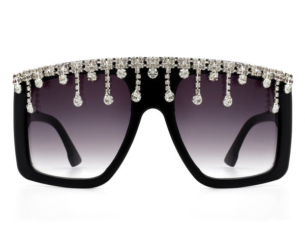 Oversize Square Rhinestone Sunglasses