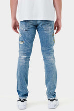 Load image into Gallery viewer, Varsity Patched Slim Denim
