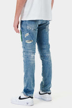 Load image into Gallery viewer, Varsity Patched Slim Denim
