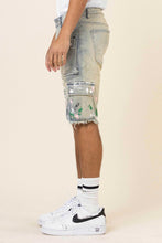 Load image into Gallery viewer, HAND PAINTED MULTI CARGO DENIM SHORTS
