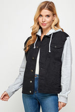 Load image into Gallery viewer, Women&#39;s Denim  Jacket with Fleece Hoodies
