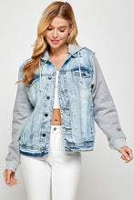 Load image into Gallery viewer, Women&#39;s Denim  Jacket with Fleece Hoodies
