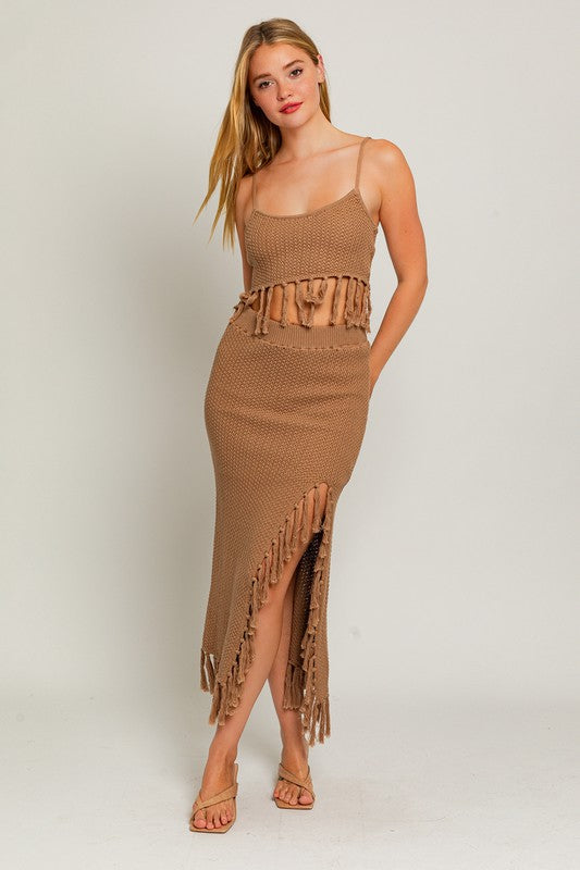 Tassel Midi Skirt