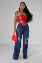 Load image into Gallery viewer, Jade Wide Leg Jean in Dark Denim
