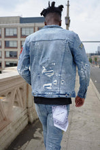 Load image into Gallery viewer, Varsity Denim Jacket
