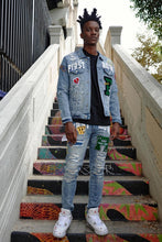 Load image into Gallery viewer, Varsity Denim Jacket
