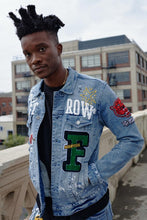 Load image into Gallery viewer, Varsity Denim Jacket
